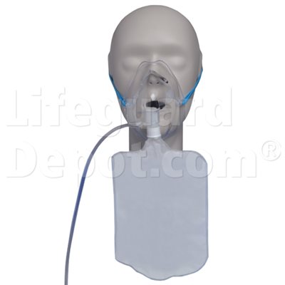 Non Rebreathing Oxygen Mask:Oxygen Mask w /  tubing,- Adult,non Rebr w Bag