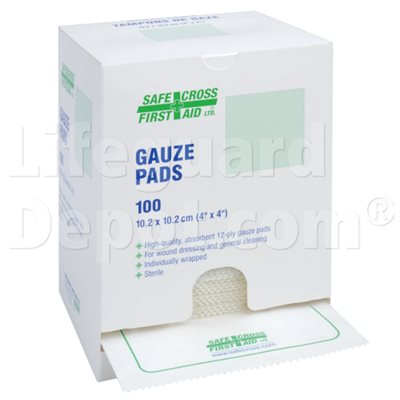 Gauze Pads 10.2 cm, 100's, Sterile