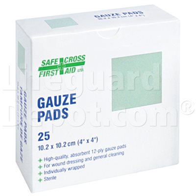 Guaze Pads, 10.2 cm, 25's, Sterile