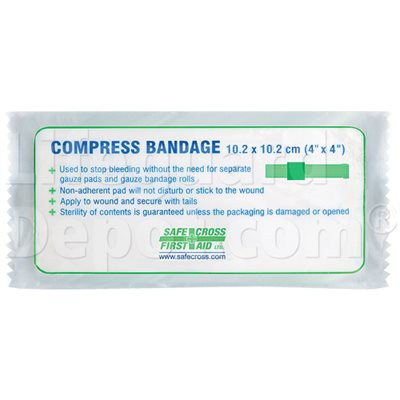 Compress Bandage, 10.2cm (4" X 4")
