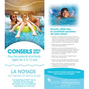 Water Smart Tip Card / Parents with Children 5-12 yrs Old  - French- Pkg-100