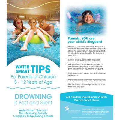 Water Smart Tip Card / Parents with Children 5-12 yrs Old  - French- Pkg-100