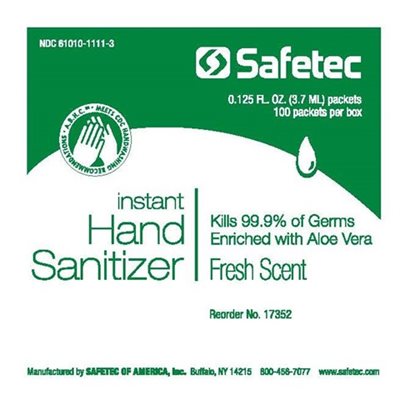 Hand Sanitizers Antiseptic Gel, 3.7ml, 100's