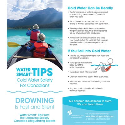 Water Smart Tip Card / Cold Water Safety - Eng- Pkg-100