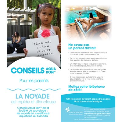 Water Smart Tip Card for Parents - French - Pkg -100