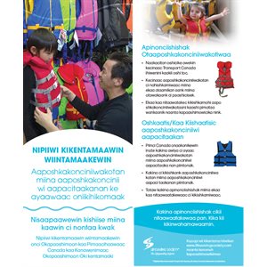 Water Smart Tip Card / Lifejackets & PFD's - Ojibwe - Pkg - 100