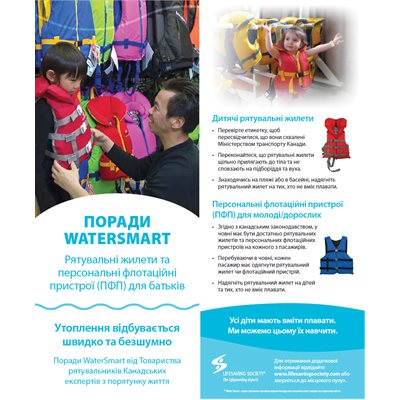 Water Smart Tip Card / Lifejackets & PFD's - Ojibwe - Pkg - 100