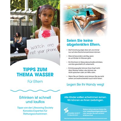 Water Smart Tip Card for Parents - German - Pkg-100