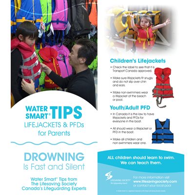 Water Smart Tip Card / Lifejackets & PFD's - German - Pkg - 100